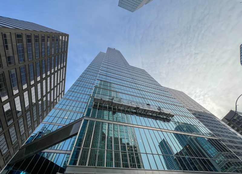 rope access window cleaning at Sun Life Building, Toronto